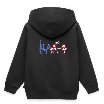 Athlétisme - Sweat Premium à capuche enfant bio - noir - Dos - AI Model Kid Male (0cm)