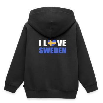Schweden Schwedisch - Kinder Premium Organic Hoodie - Schwarz - Hinten - AI Model Kid Male (0cm)