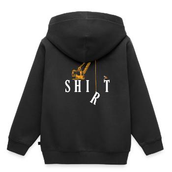 Shirt Kran Fun Baustelle Geschenkidee Spruch - Kinder Premium Organic Hoodie - Schwarz - Hinten - AI Model Kid Male (0cm)