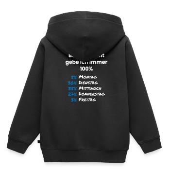 Ich gebe immer 100 Prozent in der Arbeit - Kinder Premium Organic Hoodie - Schwarz - Hinten - AI Model Kid Male (0cm)