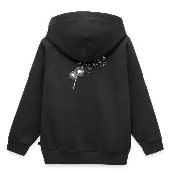 Pusteblume Löwenzahn Modellflieger Pilot Flugzeug - Kinder Premium Organic Hoodie - Schwarz - Hinten - AI Model Kid Male (0cm)