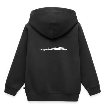 Herzschlag - Heartbeat / Sportwagen - Car - Kinder Premium Organic Hoodie - Schwarz - Hinten - AI Model Kid Male (0cm)