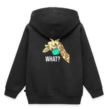 Giraffe WHAT Mundschutz Giraffen Atemschutz Maske - Kinder Premium Organic Hoodie - Schwarz - Hinten - AI Model Kid Male (0cm)