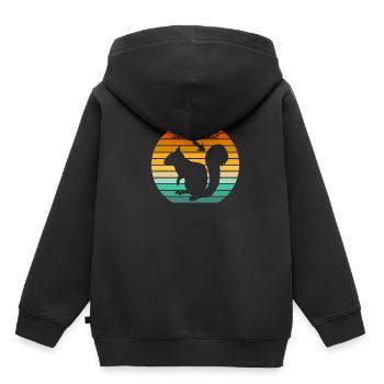 Oachkatzlschwoaf squirrel vintage dialect - Kids Premium Organic Hoodie - black - Back - AI Model Kid Male (0cm)