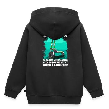 Bevor du fragst ja das ist mein Scooter E-Scooter - Kinder Premium Organic Hoodie - Schwarz - Hinten - AI Model Kid Male (0cm)