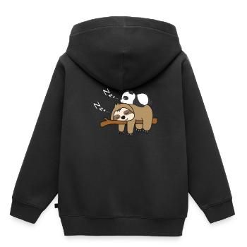 Un panda dort sur un refroidisseur d'ours panda paresseux - Sweat Premium à capuche enfant bio - noir - Dos - AI Model Kid Male (0cm)