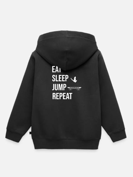 Eat Sleep Jump Repeat Trampolin Jumping Fitness - Kinder Premium Organic Hoodie - Schwarz