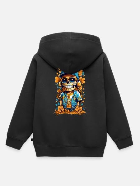 Zucker Schädel - Kinder Premium Organic Hoodie - Schwarz