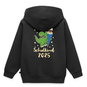 Schulkind 2025 Dino mit Zuckertüte - Kinder Premium Organic Hoodie - Schwarz - Hinten - AI Model Kid Male (0cm)