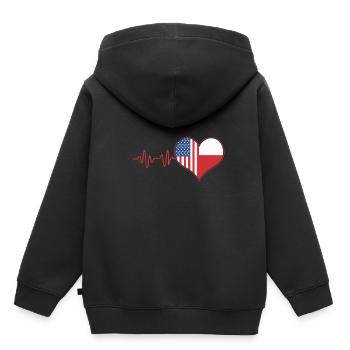 Pologne Polonais - Sweat Premium à capuche enfant bio - noir - Dos - AI Model Kid Male (0cm)