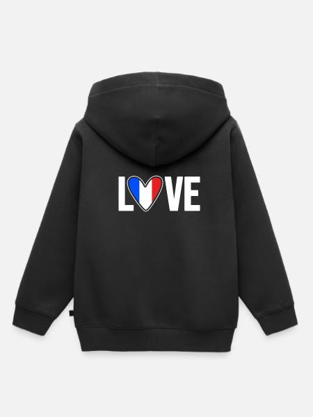 Frankreich - Kinder Premium Organic Hoodie - Schwarz