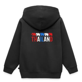 Thaïlande - Sweat Premium à capuche enfant bio - noir - Dos - AI Model Kid Male (0cm)