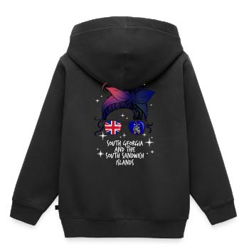 Géorgie du Sud et les îles Sandwich du Sud - Sweat Premium à capuche enfant bio - noir - Dos - AI Model Kid Male (0cm)