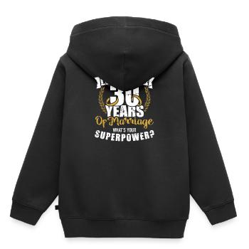 30. Hochzeitstag - Kinder Premium Organic Hoodie - Schwarz - Hinten - AI Model Kid Male (0cm)