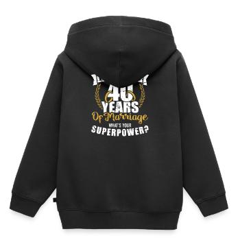 40. Hochzeitstag - Kinder Premium Organic Hoodie - Schwarz - Hinten - AI Model Kid Male (0cm)