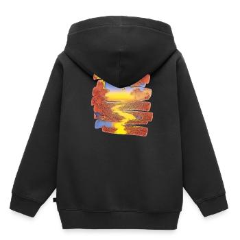Fluss Wolken bunt - Kinder Premium Organic Hoodie - Schwarz - Hinten - AI Model Kid Male (0cm)