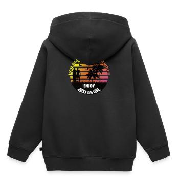 Just On Life T Shirt Vintage Femme T-shirt Homme - Sweat Premium à capuche enfant bio - noir - Dos - AI Model Kid Male (0cm)