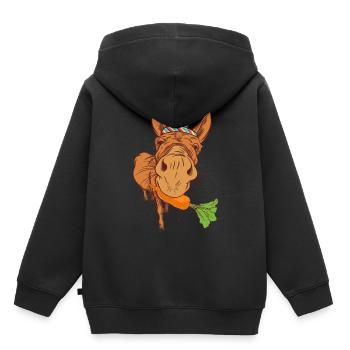 Wilder Westen Hippie Esel Schamane Western Kind - Kinder Premium Organic Hoodie - Schwarz - Hinten - AI Model Kid Male (0cm)