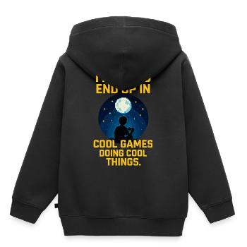Lustiger Gamer Spruch Gaming Jungen - Kinder Premium Organic Hoodie - Schwarz - Hinten - AI Model Kid Male (0cm)