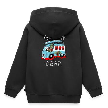 kombi zombie - Kinder Premium Organic Hoodie - Schwarz - Hinten - AI Model Kid Male (0cm)