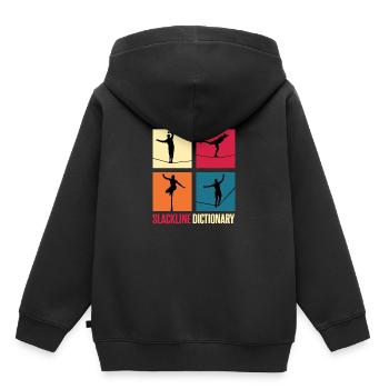 Slackline Lexikon Geschenk - Kinder Premium Organic Hoodie - Schwarz - Hinten - AI Model Kid Male (0cm)