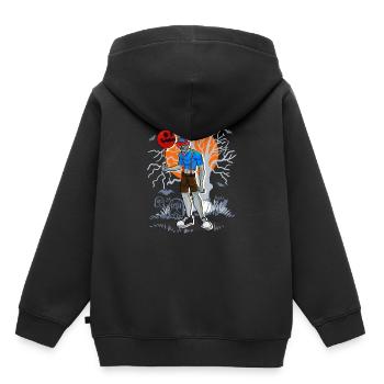 T-Shirt Grusel Clown Halloween - Kinder Premium Organic Hoodie - Schwarz - Hinten - AI Model Kid Male (0cm)