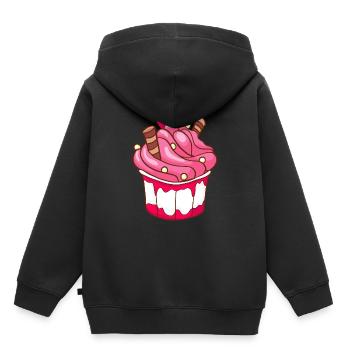 Crème glacée, crème glacée, crème glacée, crème glacée, boule, crème glacée, sundae - Sweat Premium à capuche enfant bio - noir - Dos - AI Model Kid Male (0cm)