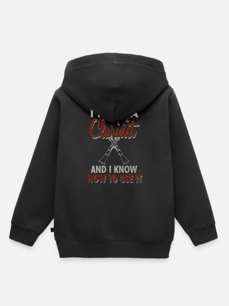 Klarinette - Kinder Premium Organic Hoodie - Schwarz