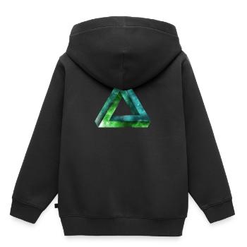 penrose dreieck - Kinder Premium Organic Hoodie - Schwarz - Hinten - AI Model Kid Male (0cm)