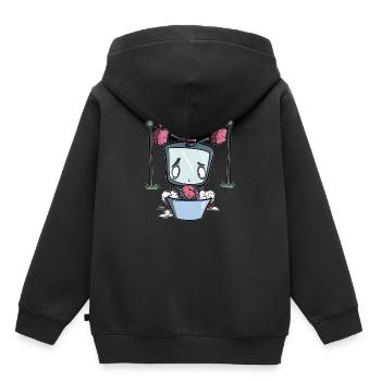 Lavage de cerveau de télévision - lavage de cerveau de télévision - Sweat Premium à capuche enfant bio - noir - Dos - AI Model Kid Male (0cm)
