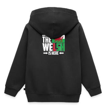 Pays de Galles - Sweat Premium à capuche enfant bio - noir - Dos - AI Model Kid Male (0cm)