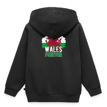 Pays de Galles - Sweat Premium à capuche enfant bio - noir - Dos - AI Model Kid Male (0cm)