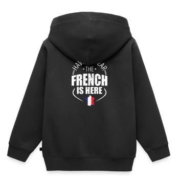 Habe keine Angst der Franzose ist da - Kinder Premium Organic Hoodie - Schwarz - Hinten - AI Model Kid Male (0cm)