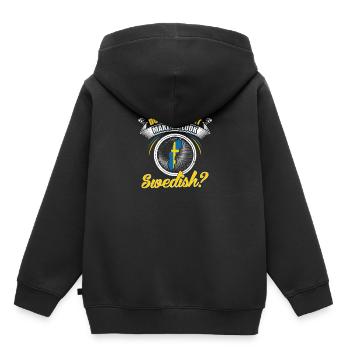 Suède - Sweat Premium à capuche enfant bio - noir - Dos - AI Model Kid Male (0cm)
