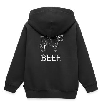 Fleisch - Kinder Premium Organic Hoodie - Schwarz - Hinten - AI Model Kid Male (0cm)