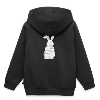 lièvre - Sweat Premium à capuche enfant bio - noir - Dos - AI Model Kid Male (0cm)