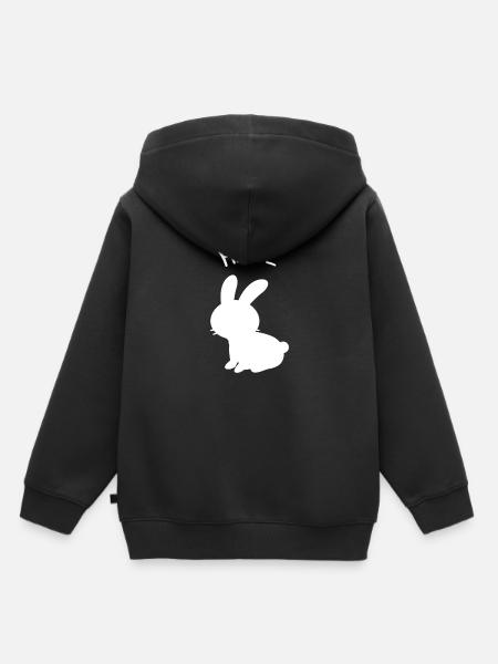 Hase - Kinder Premium Organic Hoodie - Schwarz