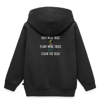 Protection de la nature Cadeau - Sweat Premium à capuche enfant bio - noir - Dos - AI Model Kid Male (0cm)