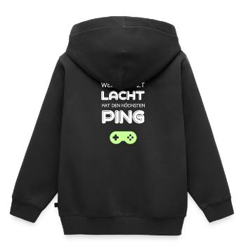 Console de jeu Ordinateur - Sweat Premium à capuche enfant bio - noir - Dos - AI Model Kid Male (0cm)