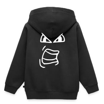 Emoji cris esquisse blanc - Sweat Premium à capuche enfant bio - noir - Dos - AI Model Kid Male (0cm)