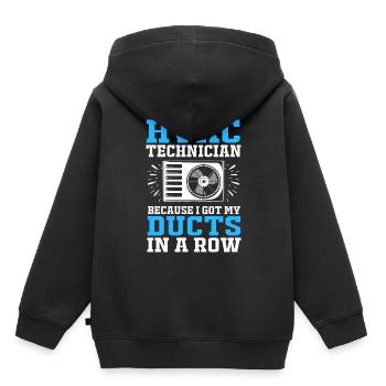 Technicien en climatisation Technicien en réfrigération Chauffage - Sweat Premium à capuche enfant bio - noir - Dos - AI Model Kid Male (0cm)