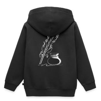 Poème de poésie - Sweat Premium à capuche enfant bio - noir - Dos - AI Model Kid Male (0cm)
