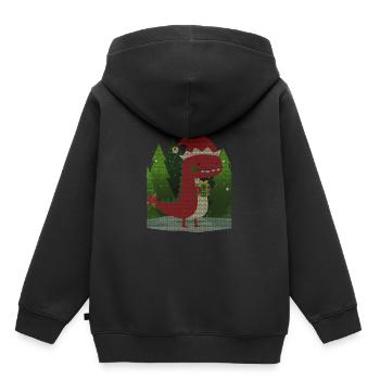Dinosaure Dino Cadeau De Noël Enfants Moche - Sweat Premium à capuche enfant bio - noir - Dos - AI Model Kid Male (0cm)