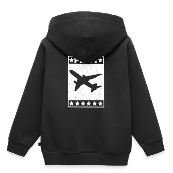 Geschenk Pilot Airline Flugzeug Flieger Jet - Kinder Premium Organic Hoodie - Schwarz - Hinten - AI Model Kid Male (0cm)