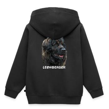Leonberger,Hundekopf,Hunderasse,Hund,Hunderasse - Kinder Premium Organic Hoodie - Schwarz - Hinten - AI Model Kid Male (0cm)