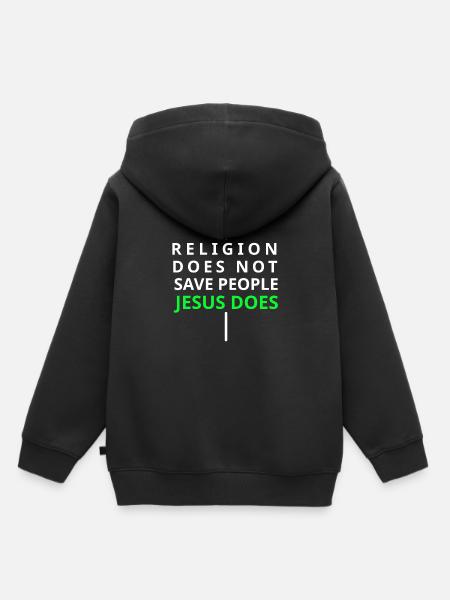 Jesus rettet dich - Kinder Premium Organic Hoodie - Schwarz