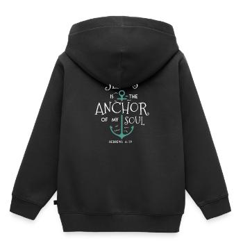 Jesus is the anchor of my soul - Christian - Kids Premium Organic Hoodie - black - Back - AI Model Kid Male (0cm)