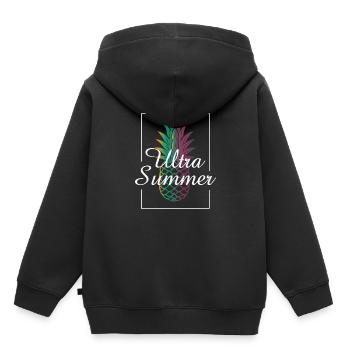 Sommer, Ananas - Kinder Premium Organic Hoodie - Schwarz - Hinten - AI Model Kid Male (0cm)