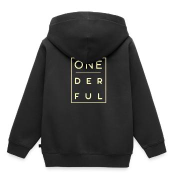 1st Birthday - (W) Onederful - Kids Premium Organic Hoodie - black - Back - AI Model Kid Male (0cm)