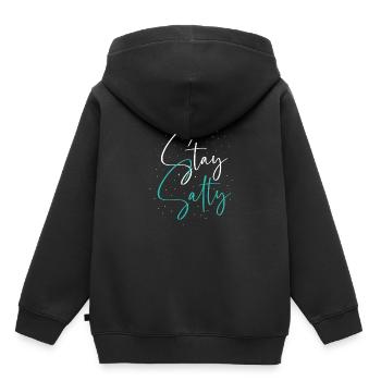 Sel pour le monde - cadeau chrétien - Sweat Premium à capuche enfant bio - noir - Dos - AI Model Kid Male (0cm)